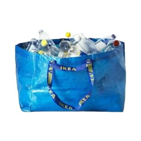 IKEA Tote Bags Reuseable Blue Set of 2 Large Frakata 19 Gallons JJ2110 - Picture 3 of 4